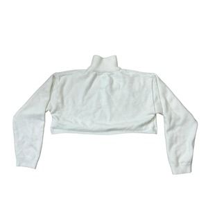 Cider White Cropped Long Sleeve Mock Turtle Neck Sweater NEW Small
